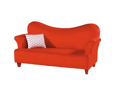 Photo d'un canapé rouge, deux places